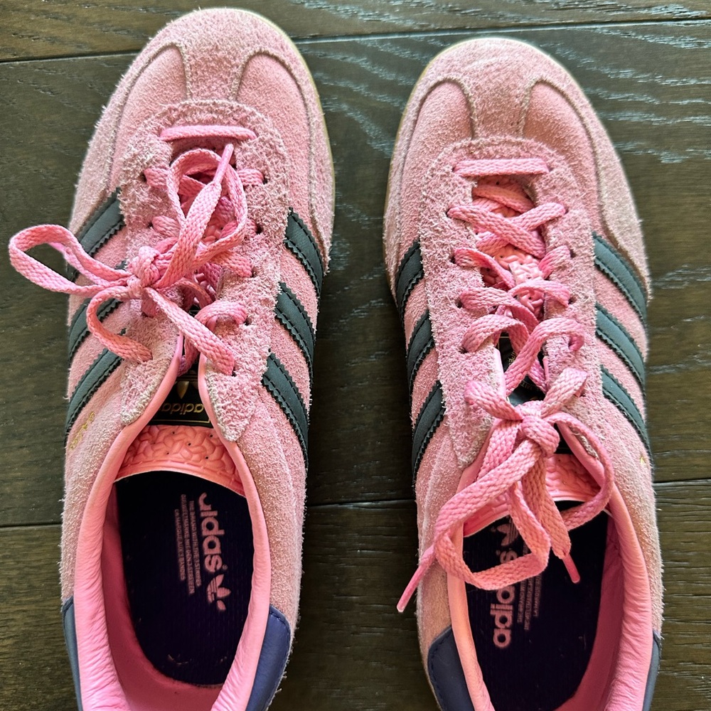Adidas Pink and Black Suede Sneakers